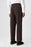 Brown Buckle Detailed Pleated High Waist Men's Trousers