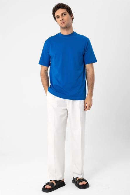 Antioch Saks Bisiklet Yaka Basic T-Shirt