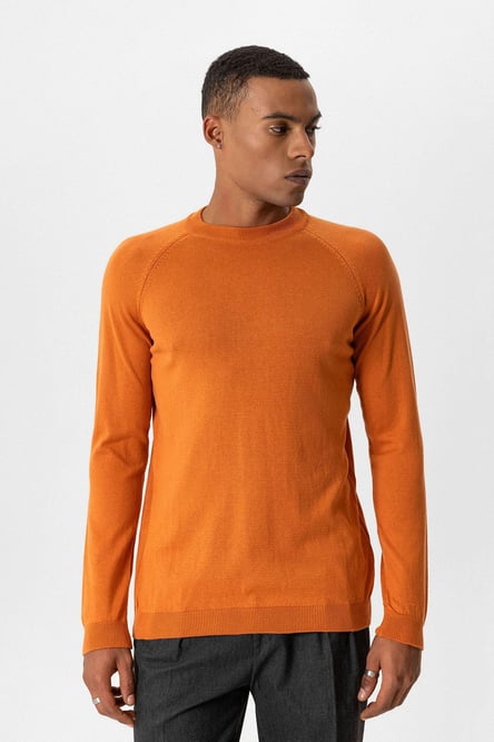 Oranj Crew Neck Slim Fit Knitwear Sweater