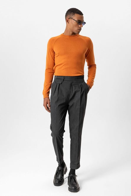 Oranj Crew Neck Slim Fit Knitwear Sweater