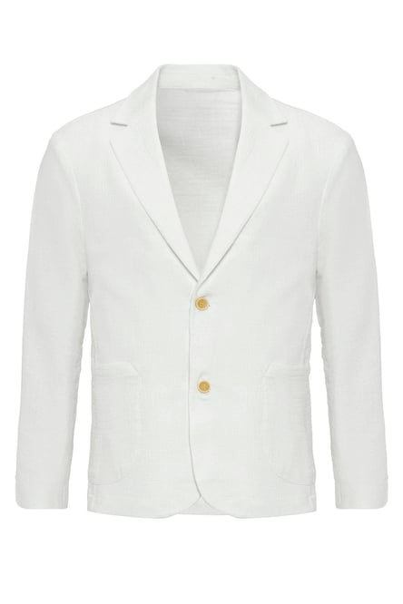 White Unlined Men's Blazer Jacket with Bag Pockets