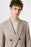 Beige Herringbone Patterned Men's Coat