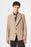 Beige Herringbone Patterned Oversize Men's Blazer Jacket