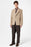 Beige Herringbone Patterned Oversize Men's Blazer Jacket