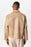 Beige Crop Fit Faux Leather Men's Coat