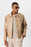 Beige Crop Fit Faux Leather Men's Coat