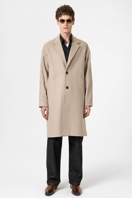 Beige Oversize Men's Coat