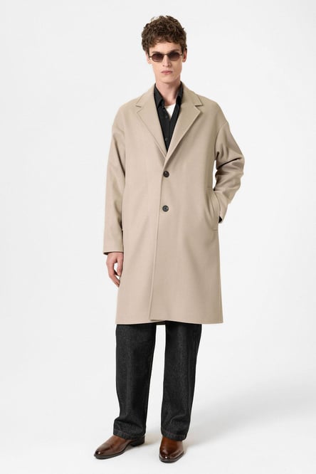 Beige Oversize Men's Coat