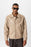 Beige Oversize Faux Leather Men's Coat