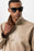 Beige Oversize Faux Leather Men's Coat