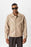 Beige Oversize Faux Leather Men's Coat