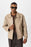 Beige Oversize Faux Leather Men's Coat