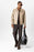 Beige Oversize Faux Leather Men's Coat