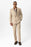 Beige Single Button Relaxed Men's Blazer Jacket