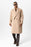 Beige Wool Blend Double Breasted Men's Coat