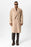 Beige Wool Blend Double Breasted Men's Coat