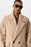 Beige Wool Blend Double Breasted Men's Coat