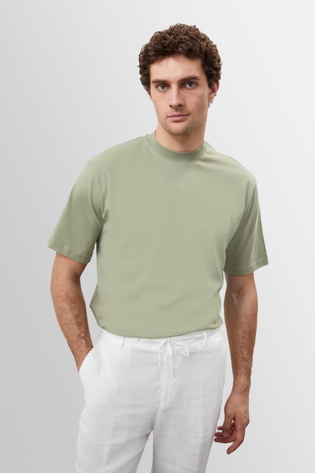 Antioch Light Khaki Crew Neck Basic T-Shirt