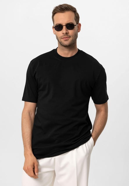 Antioch Siyah Bisiklet Yaka Basic T-Shirt