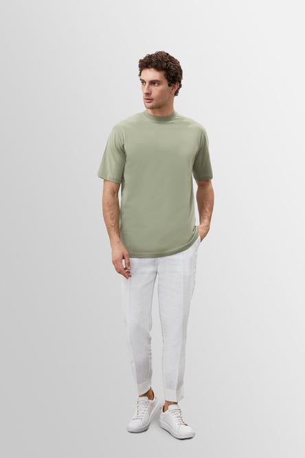 Antioch Light Khaki Crew Neck Basic T-Shirt