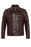 Brown Men's Slim Fit Button-Closed Leather Coat