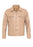 Light Beige Men's Slim Fit Button-Closed Leather Coat