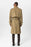 Khaki Double Breasted Long Men's Trench Coat