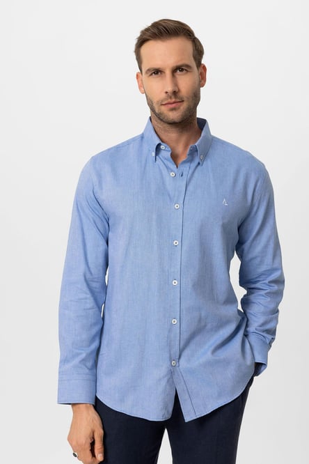 Antioch Indigo Collar Buttoned Slim Fit Men's Shirt