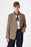 Brown Herringbone Patterned Oversize Men's Blazer Jacket