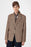 Brown Herringbone Patterned Oversize Men's Blazer Jacket