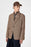 Brown Herringbone Patterned Oversize Men's Blazer Jacket