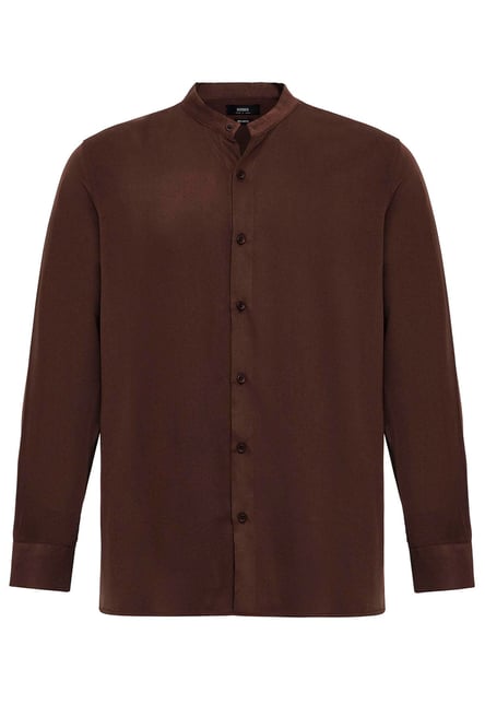 Antioch Brown Collar Regular Fit Men's Shirt