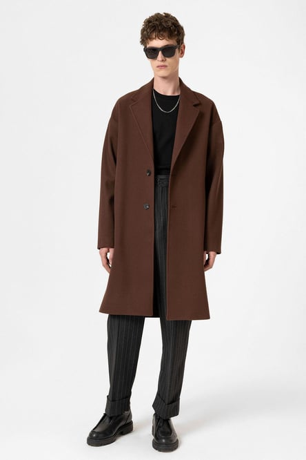 Brown Oversize Men's Coat