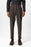 Brown High Waist Pleated Striped Men's Trousers