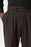 Brown High Waist Pleated Striped Men's Trousers