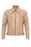 Beige Sleeve Zippered Faux Leather Men's Jacket