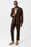 Brown Double Breasted Closure Unlined Men's Blazer Jacket