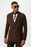 Brown Double Breasted Closure Unlined Men's Blazer Jacket