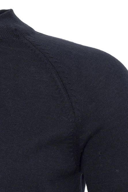 Navy Blue Crew Neck Slim Fit Knitwear Sweater