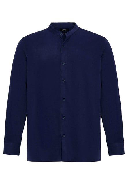 Antioch Navy Blue Collar Regular Fit Men's Shirt