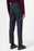 Navy Blue High Waist Striped Double Leg Men's Trousers