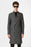 Black Herringbone Patterned Men's Coat