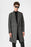 Black Herringbone Patterned Men's Coat