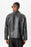 Black Crop Fit Faux Leather Men's Coat