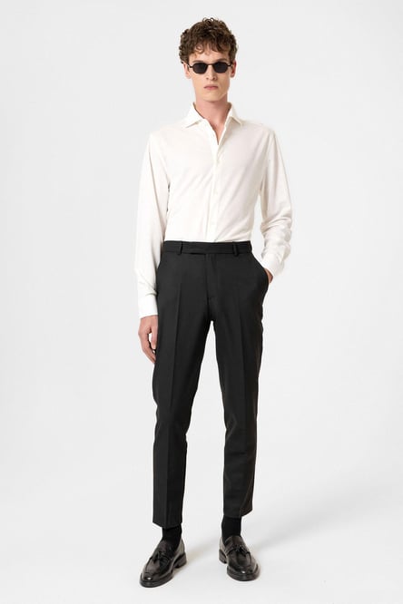 Black Classic High Waist Men's Trousers