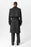 Black Double Breasted Long Men's Trench Coat