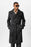 Black Double Breasted Long Men's Trench Coat