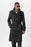 Black Double Breasted Long Men's Trench Coat