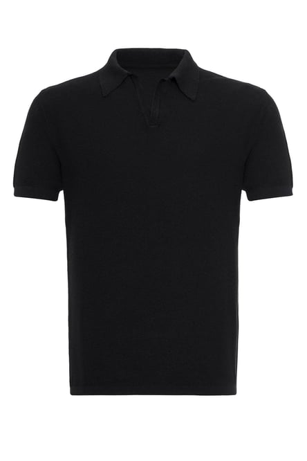 Antioch Black Polo Neck Men's Knitwear T-Shirt