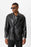 Black Faux Leather Double Breasted Men's Jacket